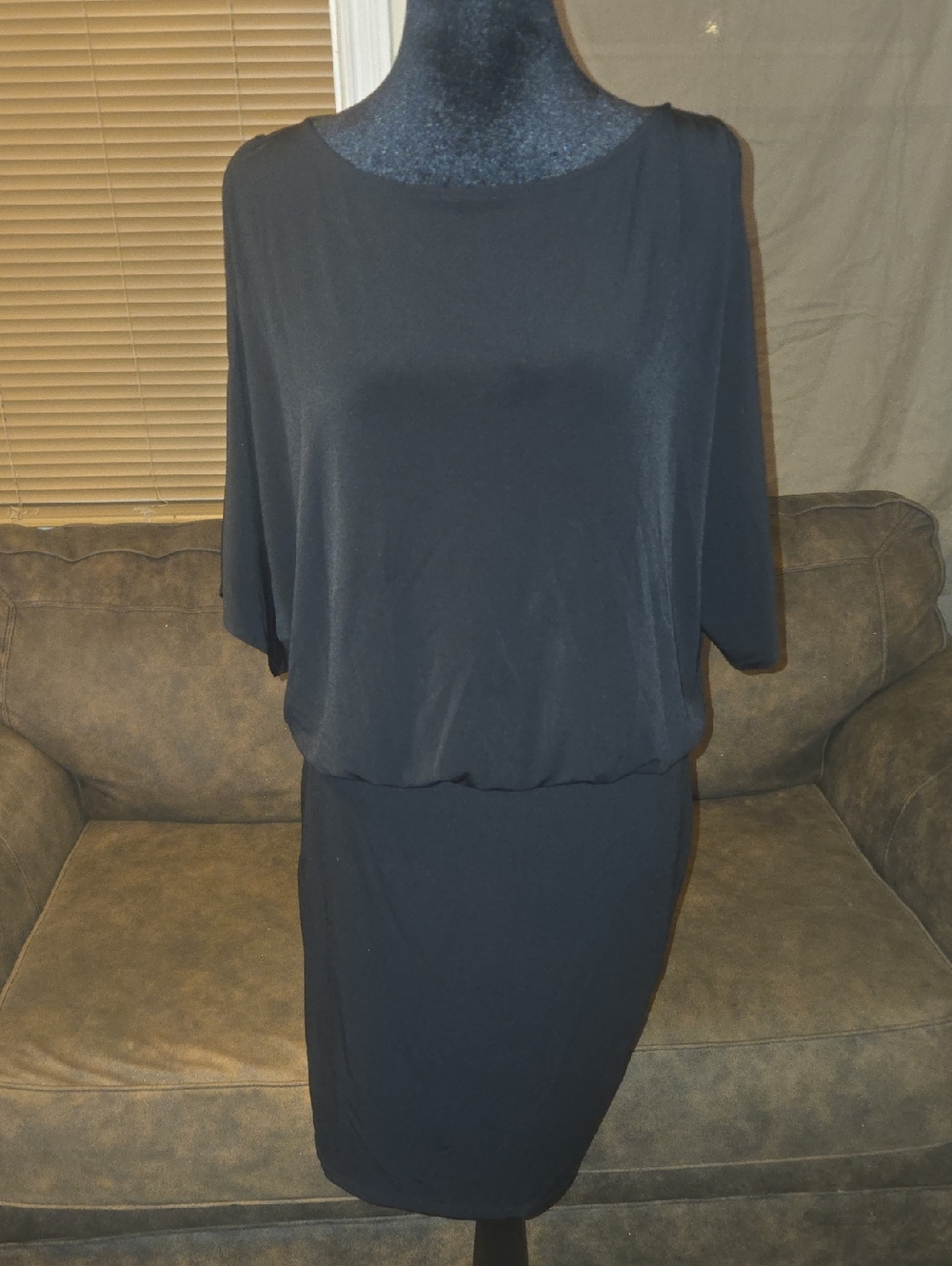 Moda International Black Midi Blouson Dress